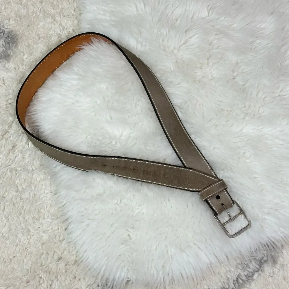 Tan Leather Kmart vintage belt with Stitched Edges